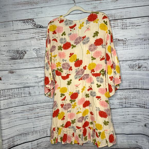 Uncle Frank Floral Dolman Sleeve Dress Linen Blend Medium - Picture 4 of 4